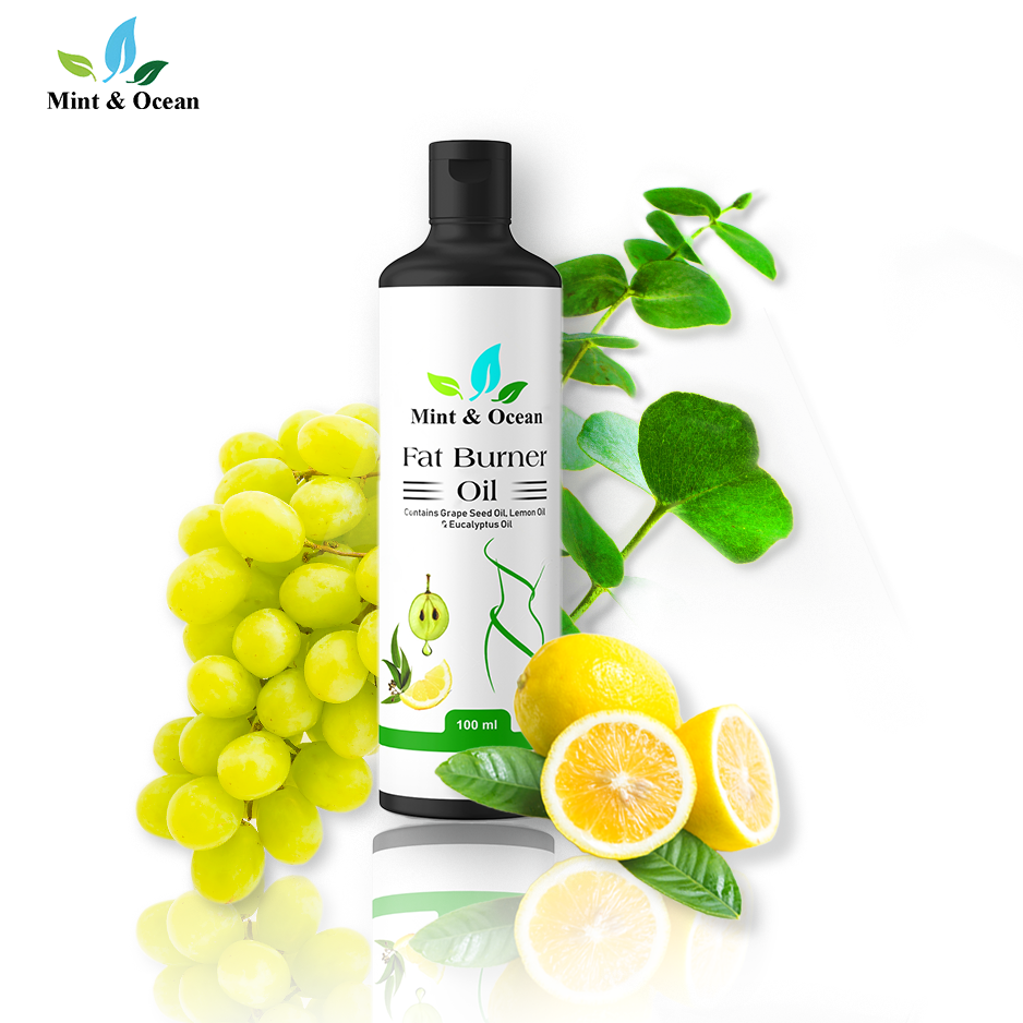 Body Slimming/ Fat Burner Oil - Infused with Grapeseed, Lemon, and Eucalyptus Oils - Natural Support for Healthy Weight Management