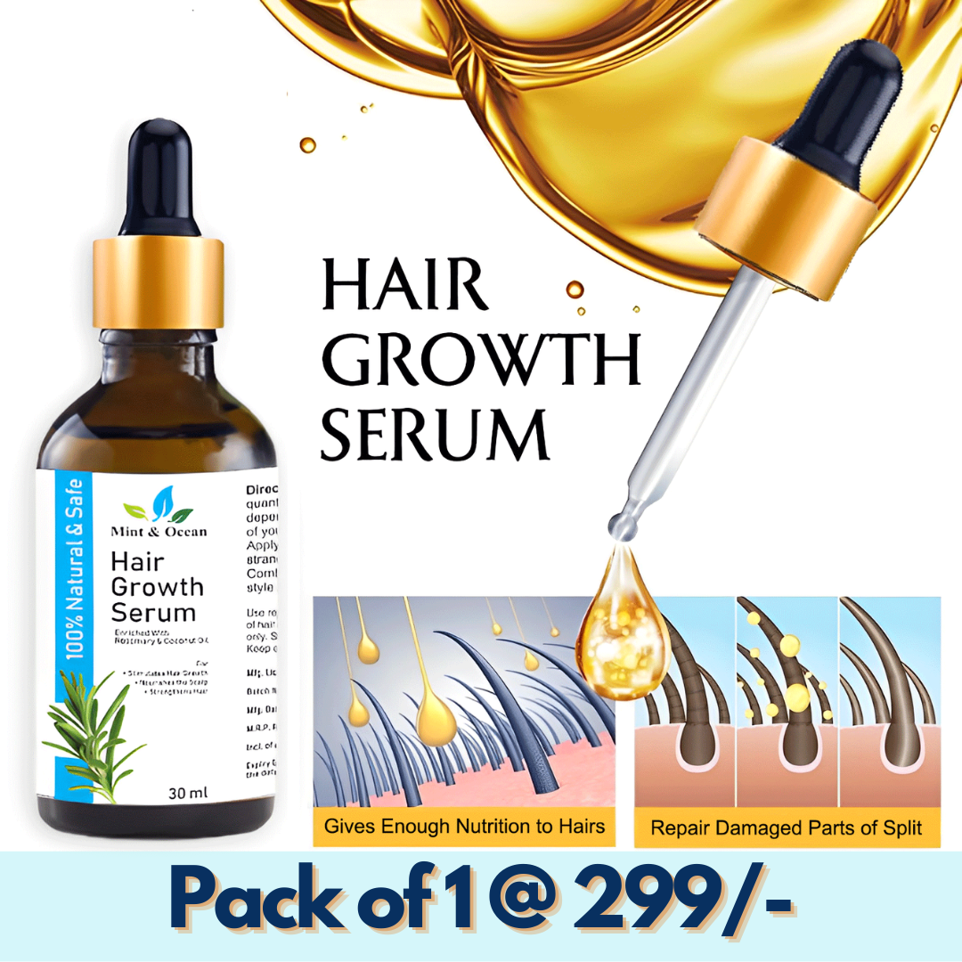 Fast-Acting Hair Growth Serum: Mint & Ocean - Rosemary & Coconut Oil B